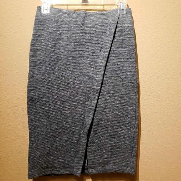 LOFT Dresses & Skirts - Ann Taylor Loft Faux Wrap Skirt Grey Size XXS